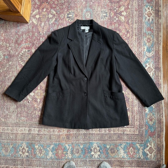 Dress Barn Jackets & Blazers - Dress Barn Black Women's Blazer Coat Wool with Structured Shoulders